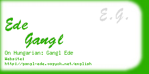 ede gangl business card